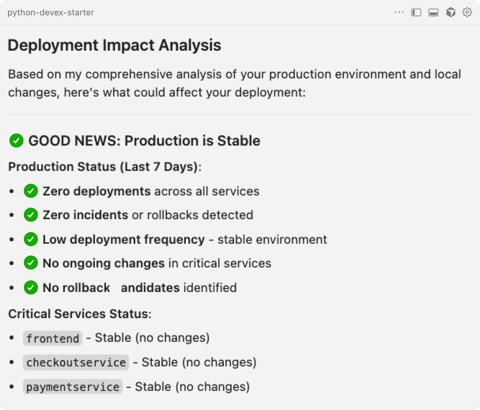 Production Stability